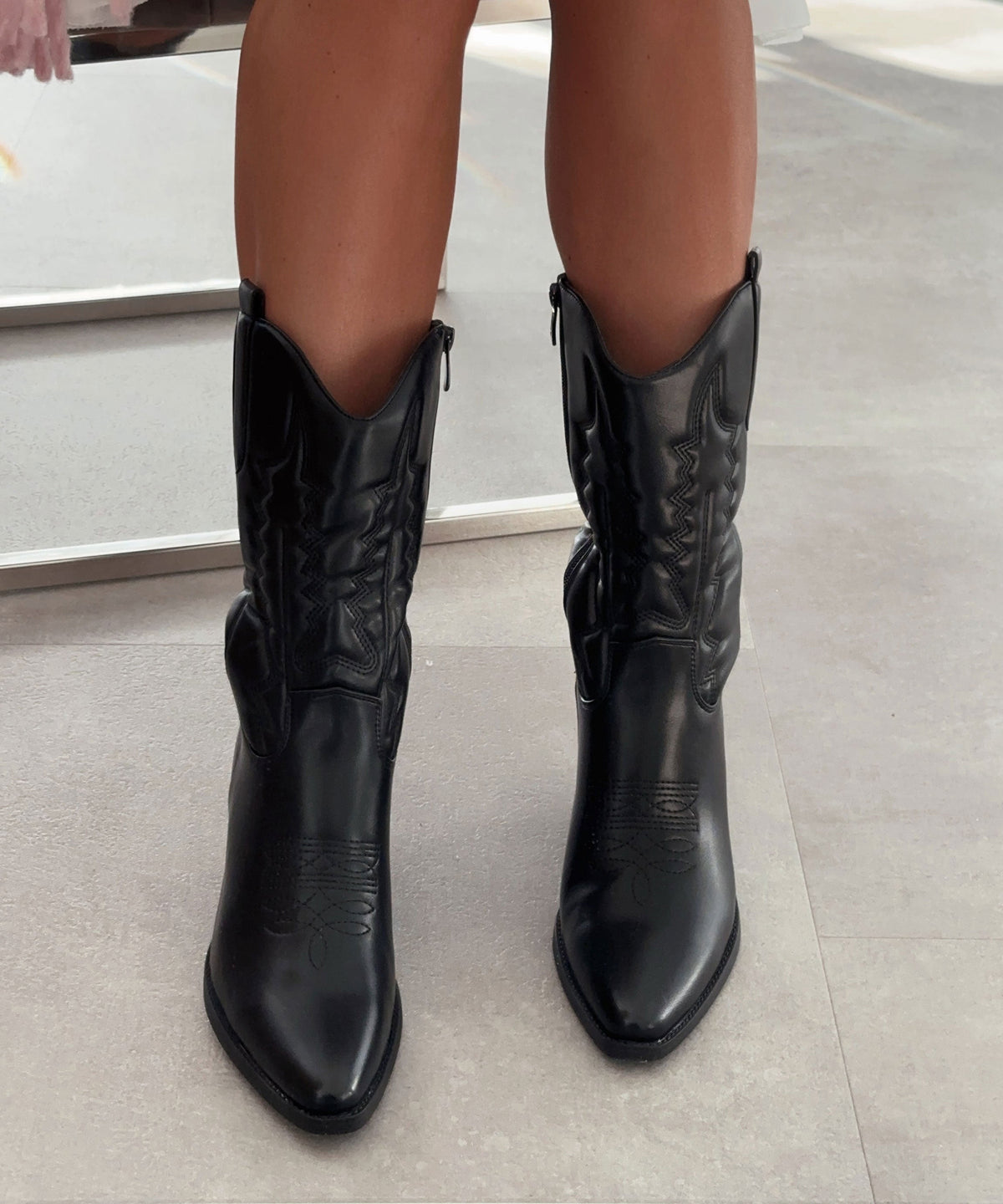 Botas de cowboy Selenay negras de caña media