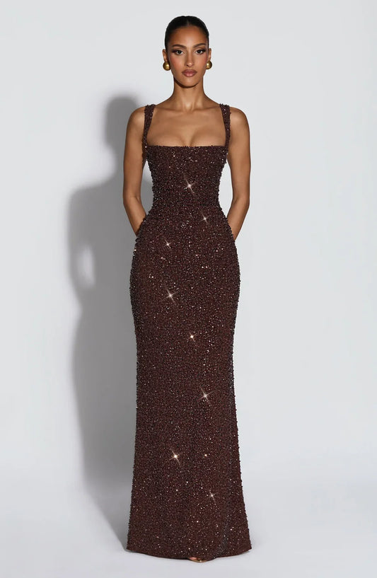 ROSALIND | Vestido maxi con escote cuadrado
