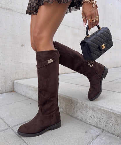 Botas de ante Mila marrón oscuro