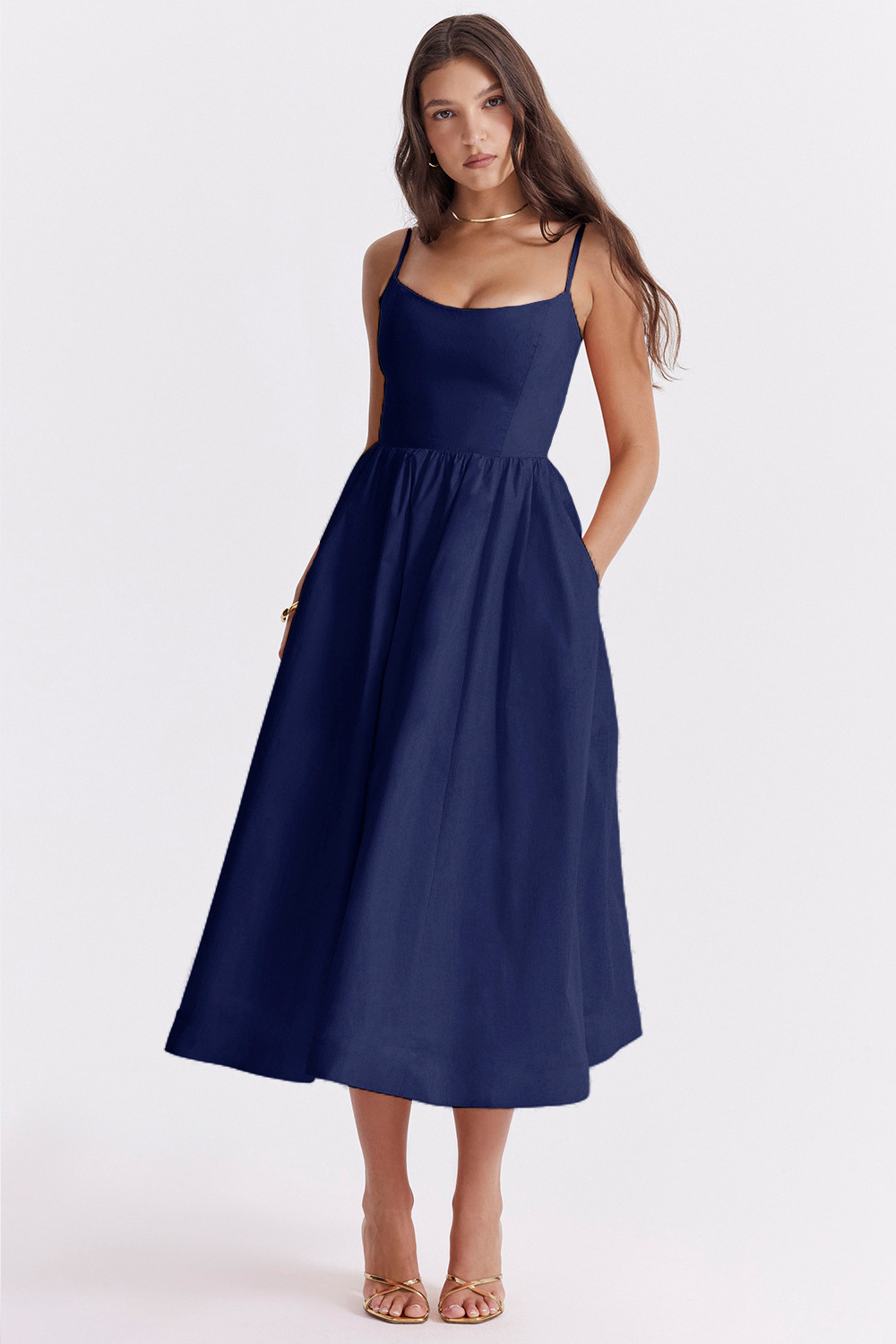 ESTELLE | Vestido midi de verano con corsé elegante