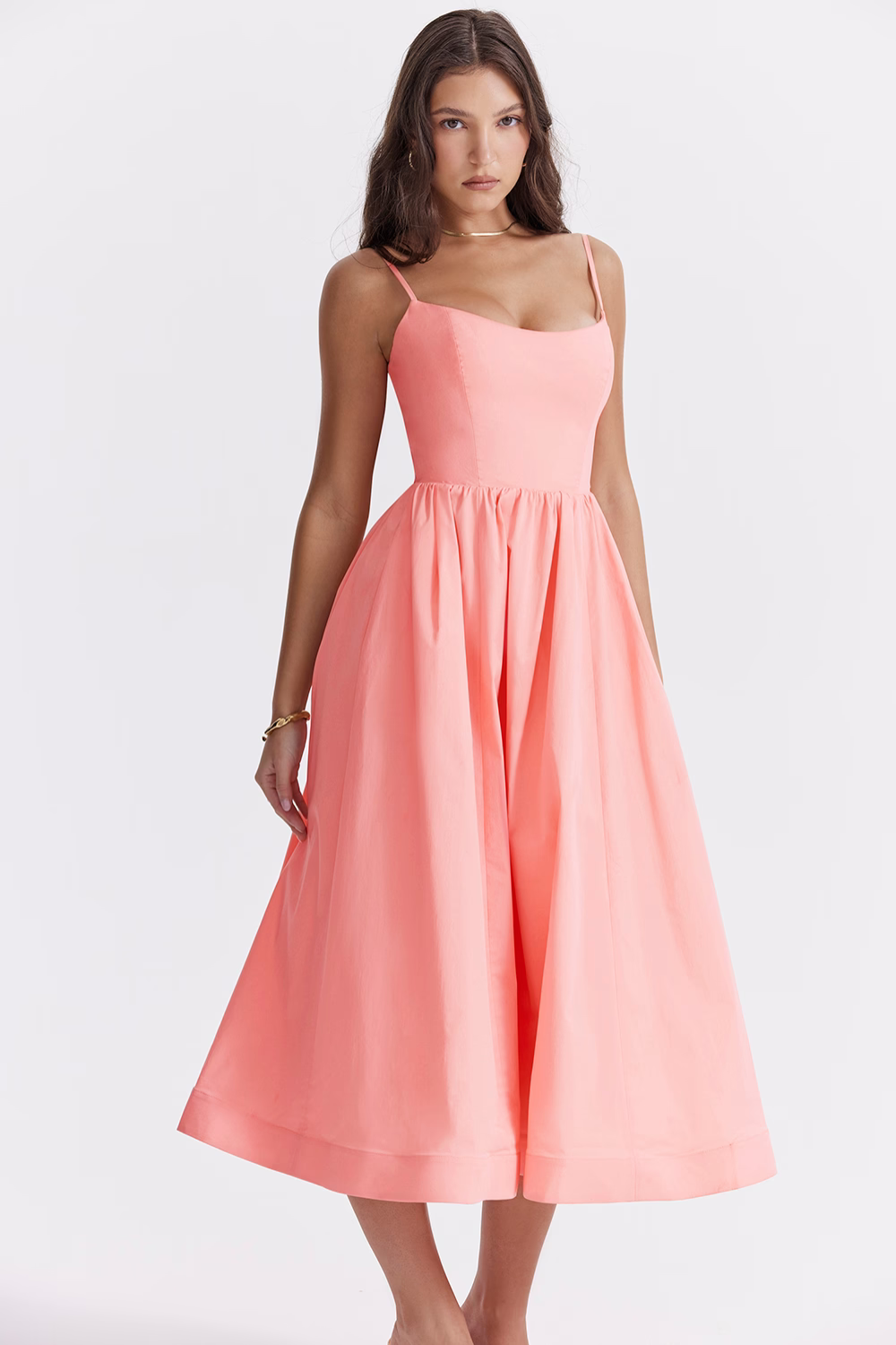 ESTELLE | Vestido midi de verano con corsé elegante