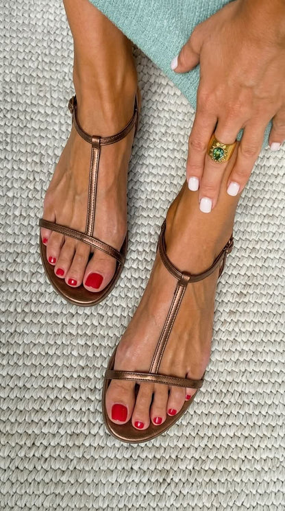 Rosalba | Sandalias doradas cómodas con soporte de plantilla