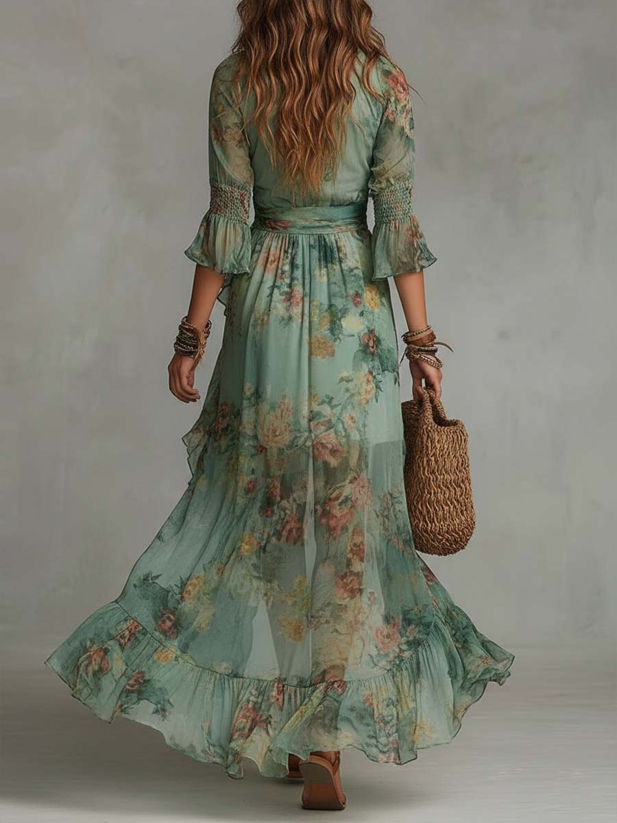 AURORA | VESTIDO LARGO ASIMÉTRICO