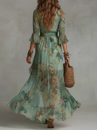 AURORA | VESTIDO LARGO ASIMÉTRICO