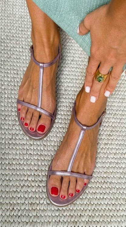 Rosalba | Sandalias doradas cómodas con soporte de plantilla