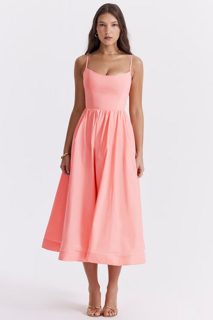 ESTELLE | Vestido midi de verano con corsé elegante