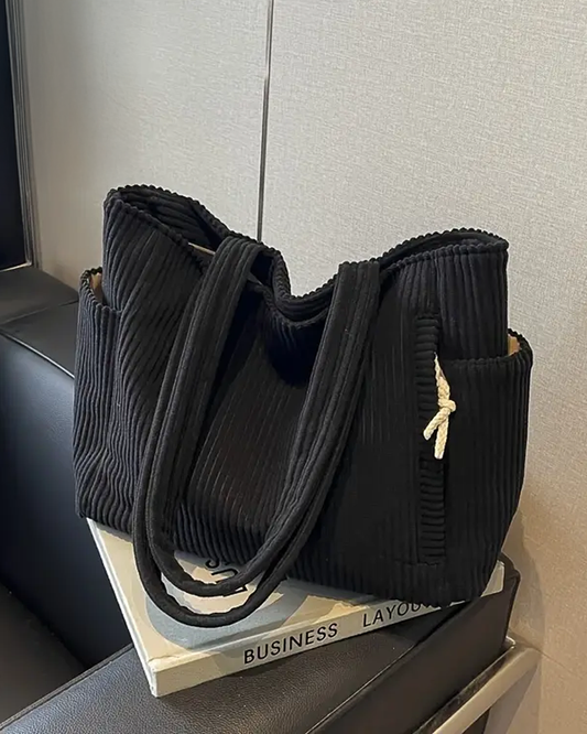 Tilda – Bolsa tote acanalada con detalle de cordón