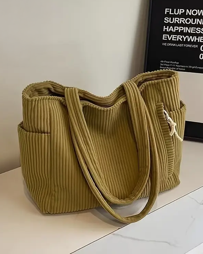 Tilda – Bolsa tote acanalada con detalle de cordón