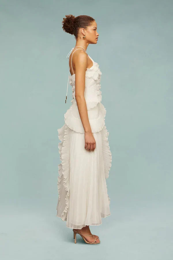 LIYANA | Vestido de volantes en espiral