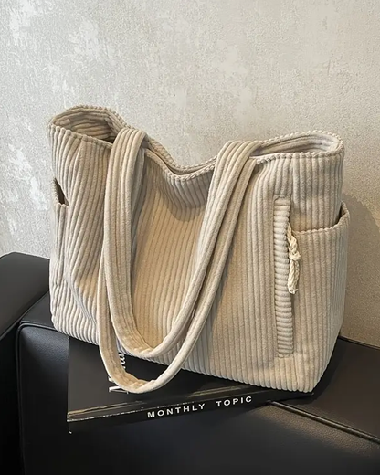 Tilda – Bolsa tote acanalada con detalle de cordón