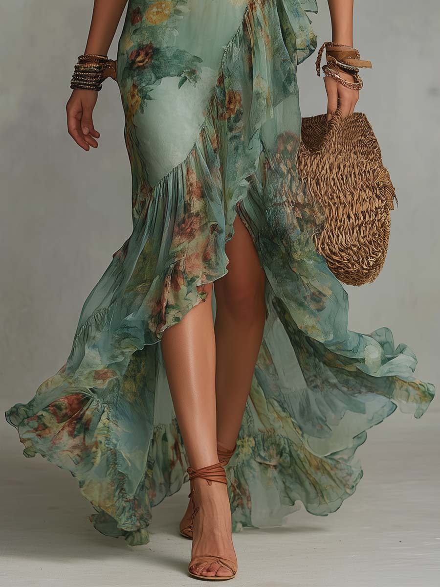 AURORA | VESTIDO LARGO ASIMÉTRICO