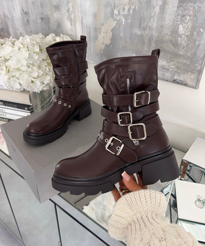 Botas moteras Bellina marrones