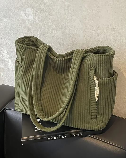 Tilda – Bolsa tote acanalada con detalle de cordón