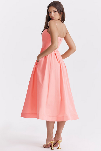 ESTELLE | Vestido midi de verano con corsé elegante