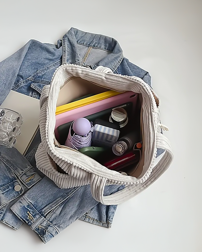 Tilda – Bolsa tote acanalada con detalle de cordón