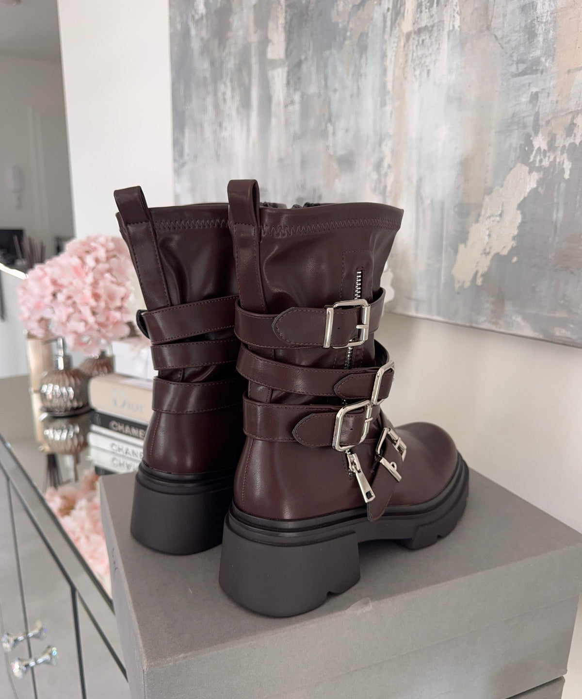 Botas moteras Bellina marrones
