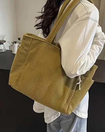 Tilda – Bolsa tote acanalada con detalle de cordón