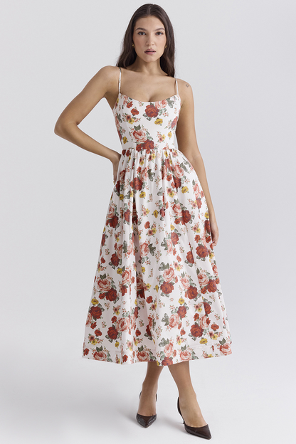 ESTELLE | Vestido midi de verano con corsé elegante