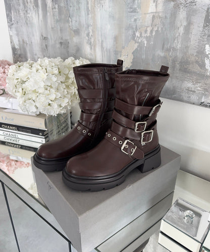 Botas moteras Bellina marrones