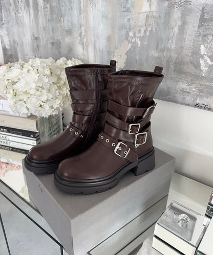 Botas moteras Bellina marrones