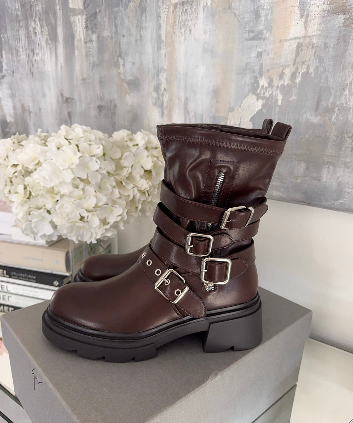 Botas moteras Bellina marrones