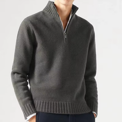 DELACROIX | Jersey de cuello alto de lana con cremallera para hombre