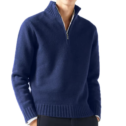 DELACROIX | Jersey de cuello alto de lana con cremallera para hombre
