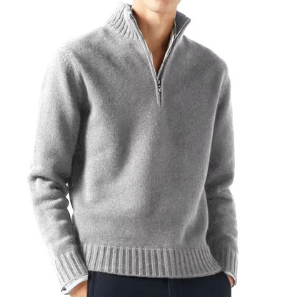 DELACROIX | Jersey de cuello alto de lana con cremallera para hombre