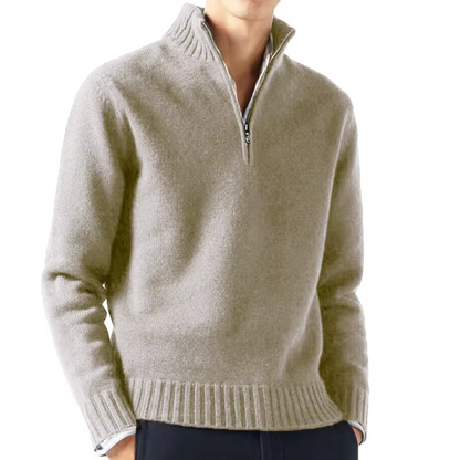 DELACROIX | Jersey de cuello alto de lana con cremallera para hombre