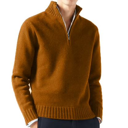 DELACROIX | Jersey de cuello alto de lana con cremallera para hombre
