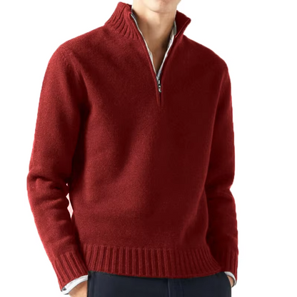 DELACROIX | Jersey de cuello alto de lana con cremallera para hombre