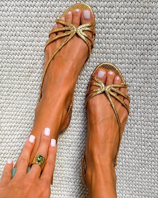 Ginevra | Sandalias de confort doradas con plantilla ergonómica