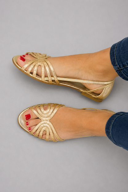 Eleonora | Sandalias doradas de verano