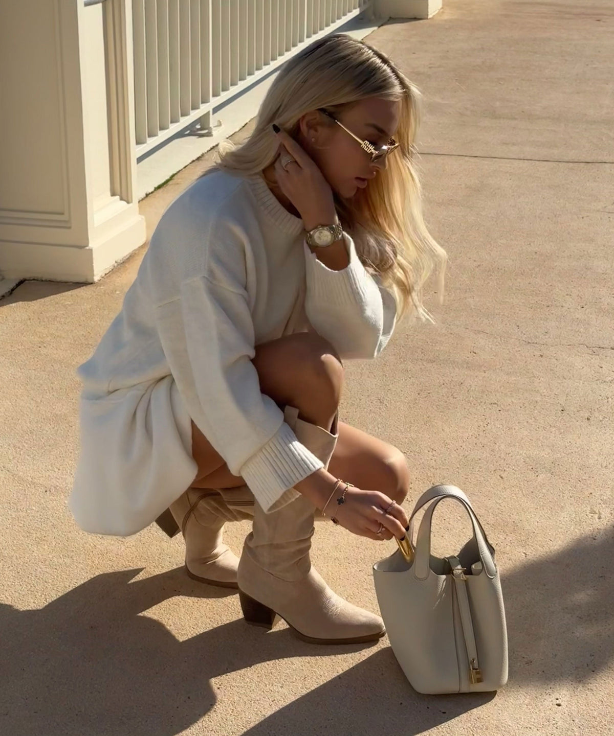 Bota campera Selenay beige alta