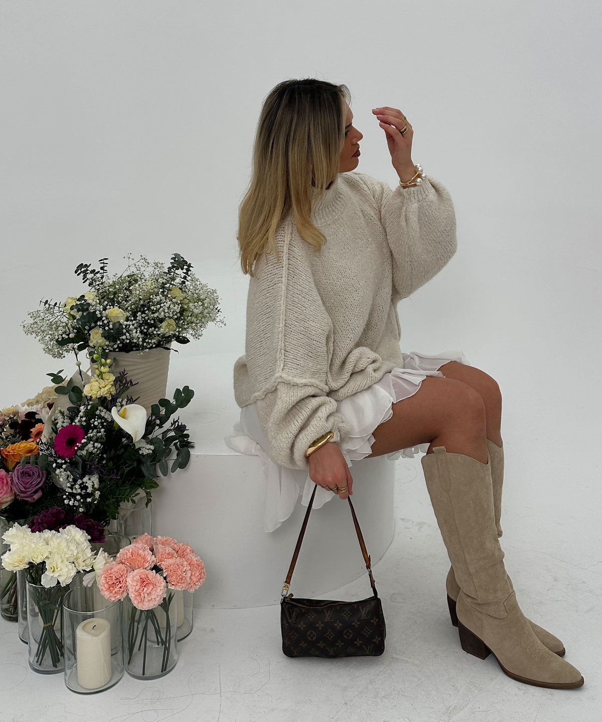 Bota campera Selenay beige alta