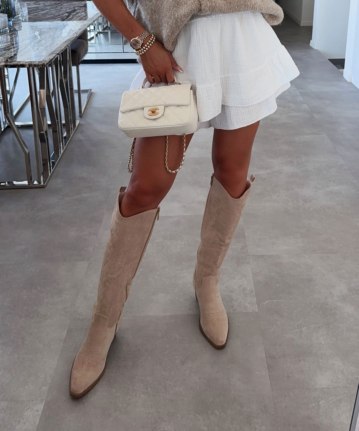 Bota campera Selenay beige alta