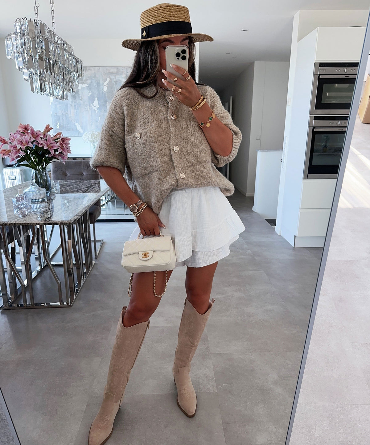 Bota campera Selenay beige alta