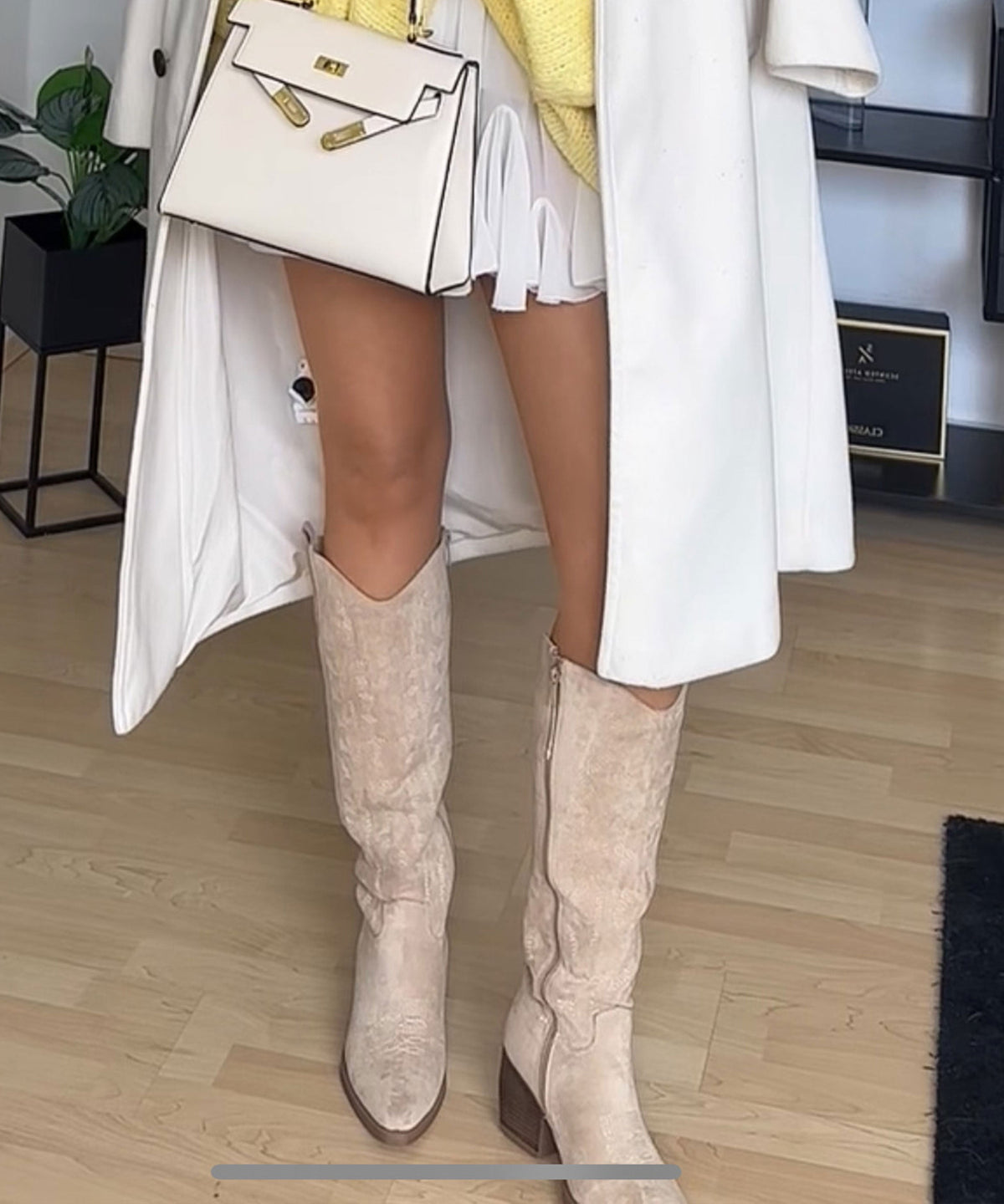 Bota campera Selenay beige alta