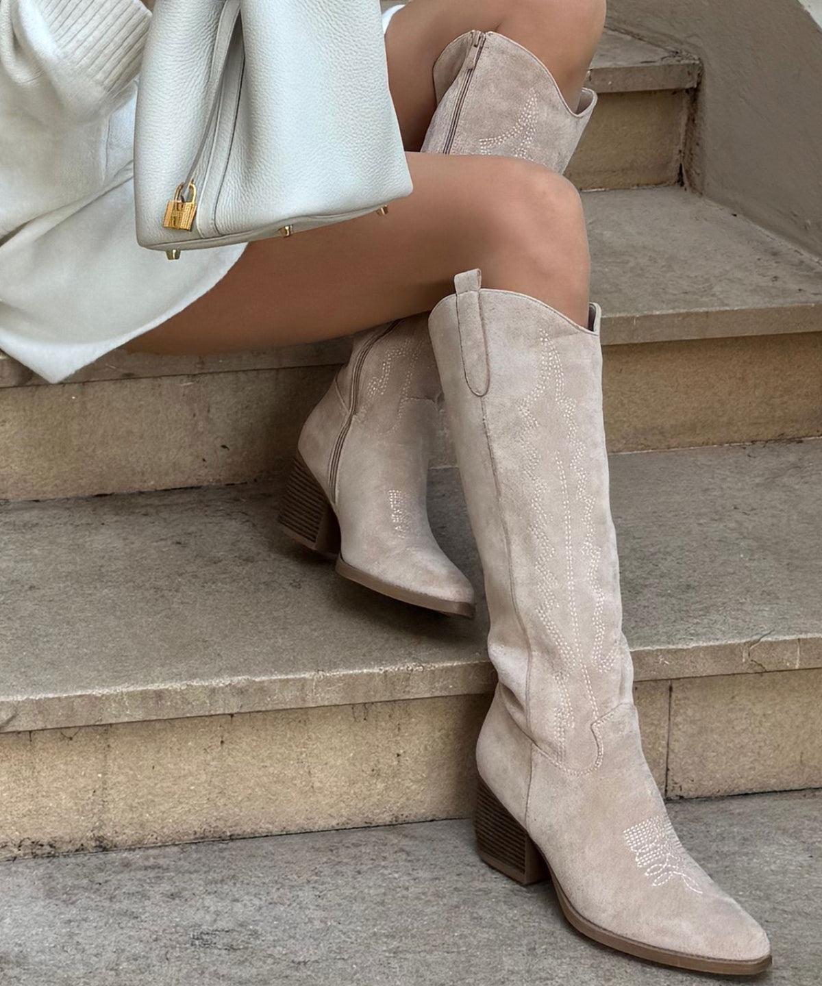 Bota campera Selenay beige alta