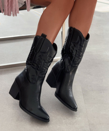 Botas de cowboy Selenay negras de caña media