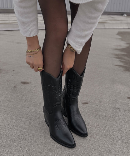 Botas de cowboy Selenay negras de caña media