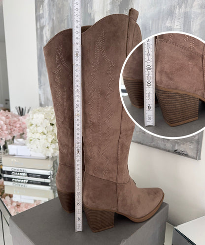 Botas cowboy Selenay taupe altas