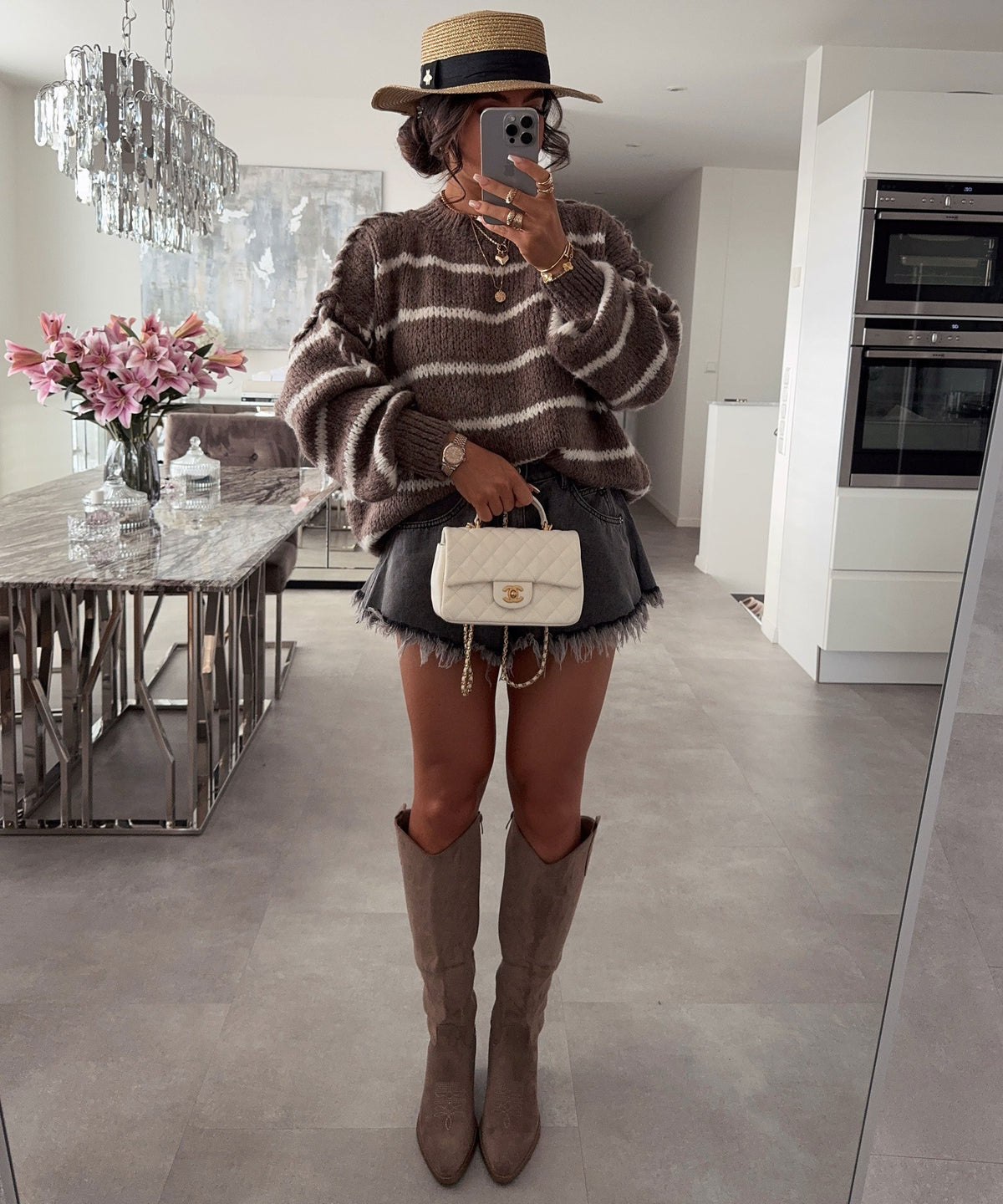 Botas cowboy Selenay taupe altas
