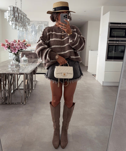 Botas cowboy Selenay taupe altas