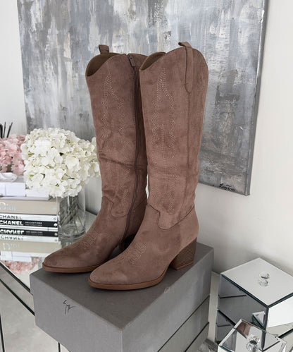Botas cowboy Selenay taupe altas