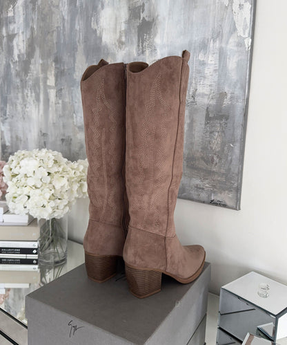 Botas cowboy Selenay taupe altas