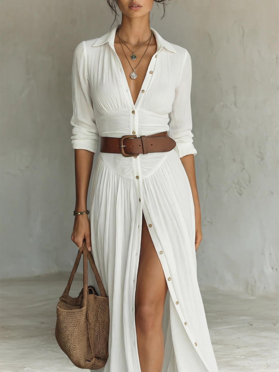 Santorini Maxi con cuello vuelto y mangas largas