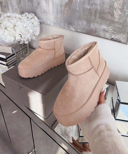 Botas de plataforma forradas Nina beige