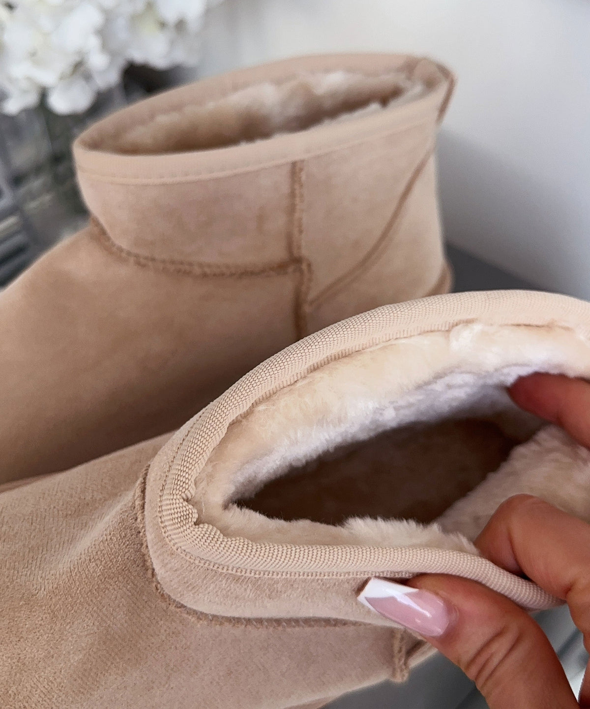 Botas de plataforma forradas Nina beige