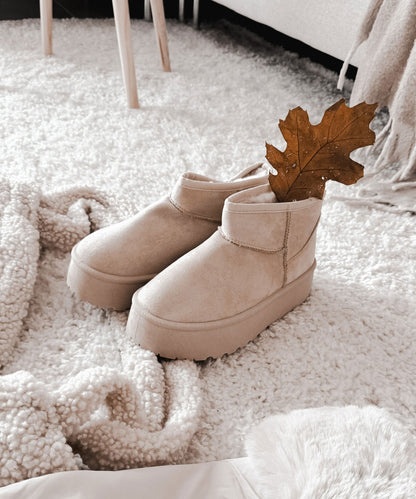 Botas de plataforma forradas Nina beige